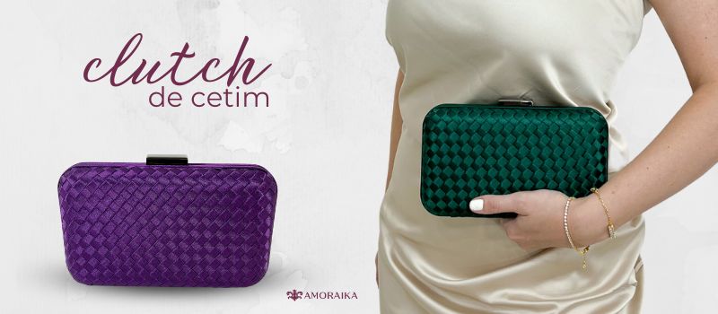 como usar bolsa clutch no casamento, segurando na mão à frente do corpo